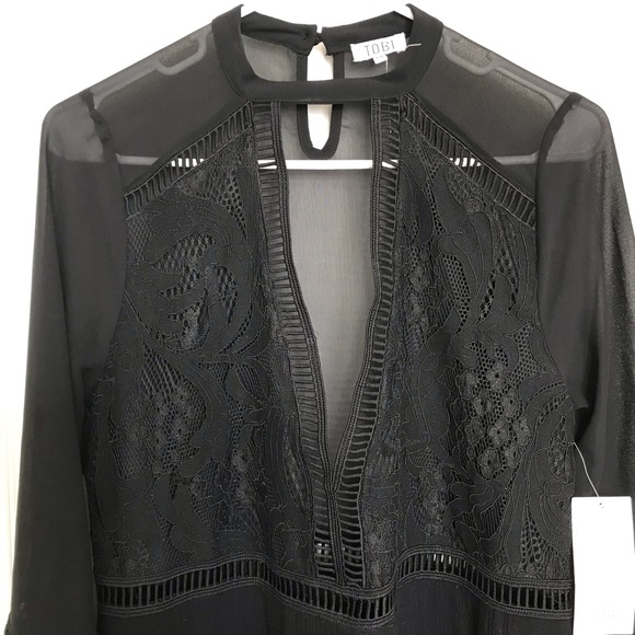 NWT TOBI Deep V Dress Small - Picture 3 of 8